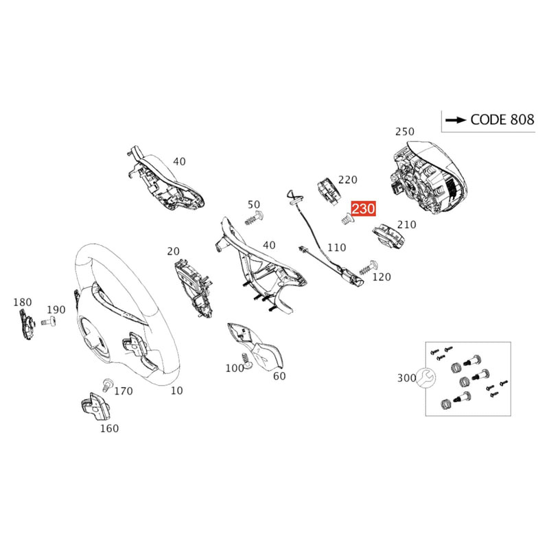 M16x1.5mm Steering Wheel Mounting Screw for Mercedes-Benz W212 E-Class 2009-2016