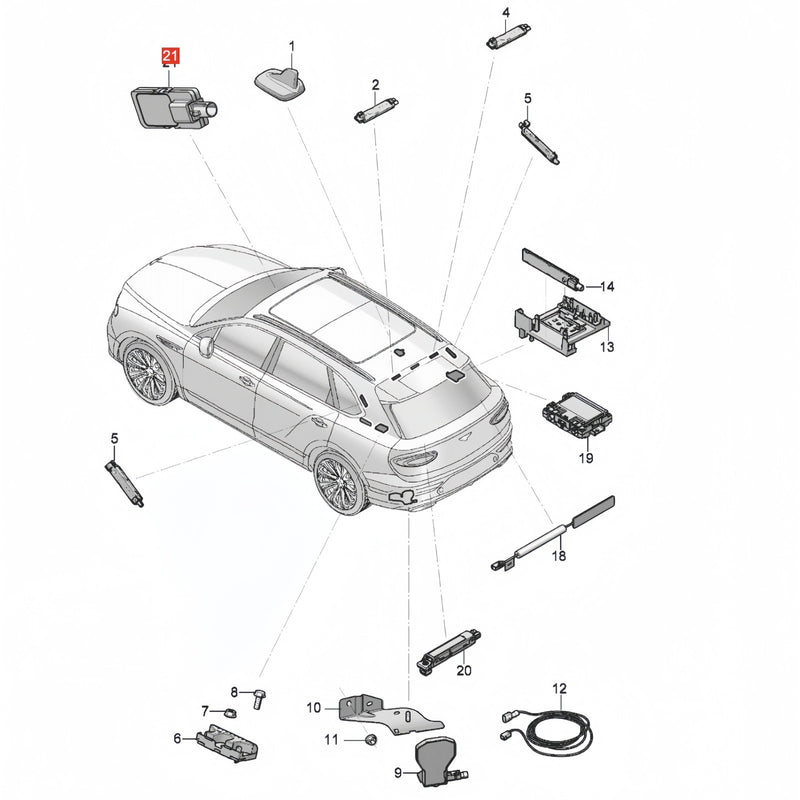 WXZOS  Mobile Radio Antenna Amplifier Signal Booster for Bentley Bentayga 2018-2024