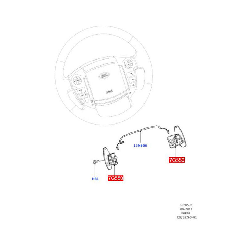 Steering Wheel Shift Paddle Shifter for Land Rover Range Rover Velar 2014-2022
