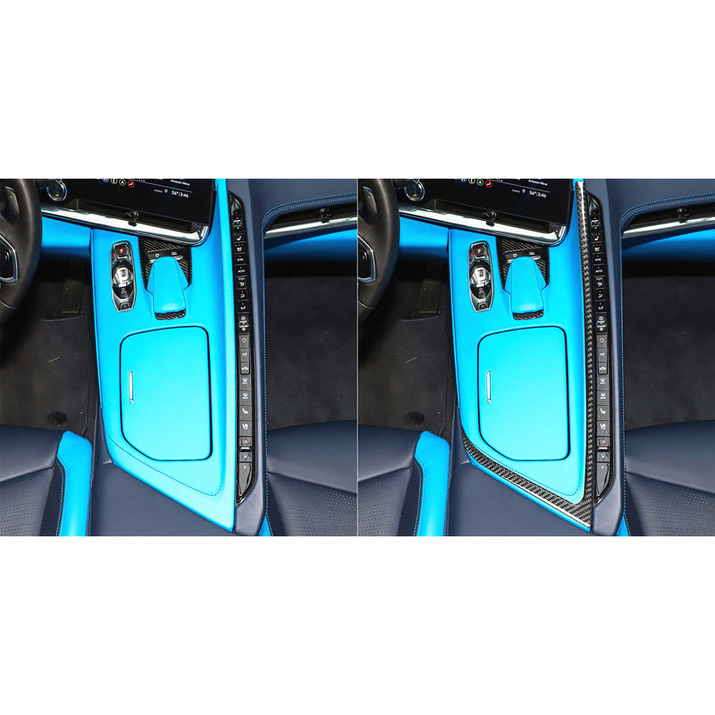 WXZOS Carbon Fiber Center Console Climate Bezel Trim for Chevrolet Corvette C8 2020-24