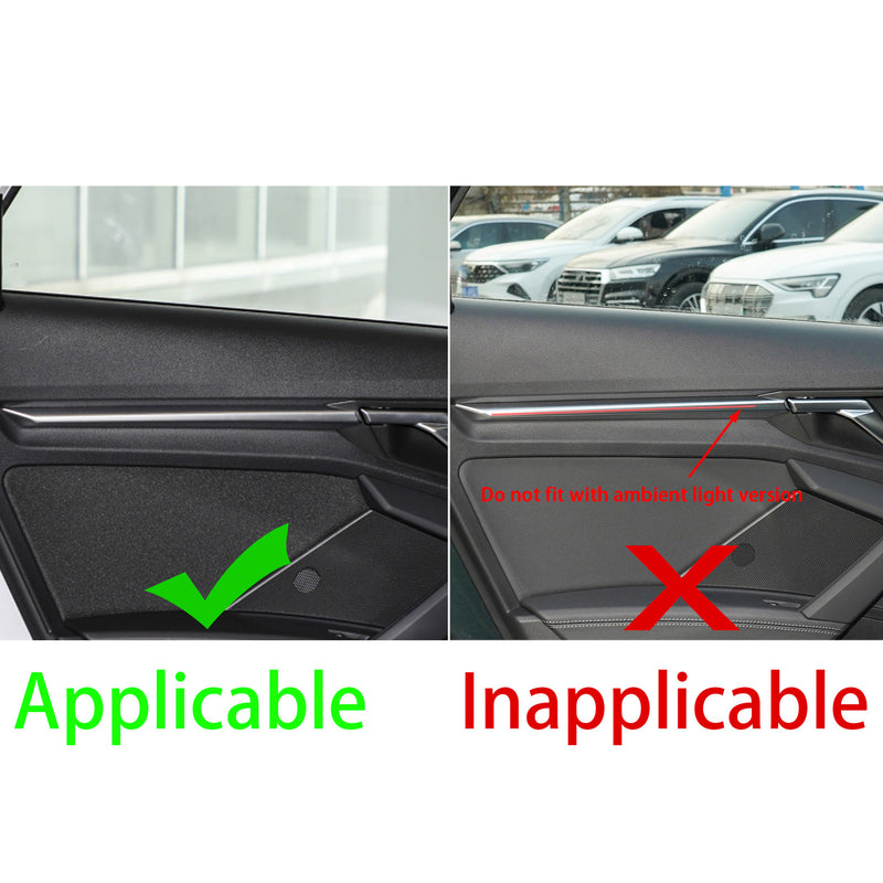 WXZOS Genuine Carbon Fiber Door Panel w/ No Light Trim for Audi A3 S3 RS3 2021-2023