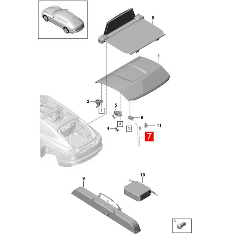 WXZOS Rear Right Luggage Compartment Holding Strap for Porsche Panamera 971 2017-2023