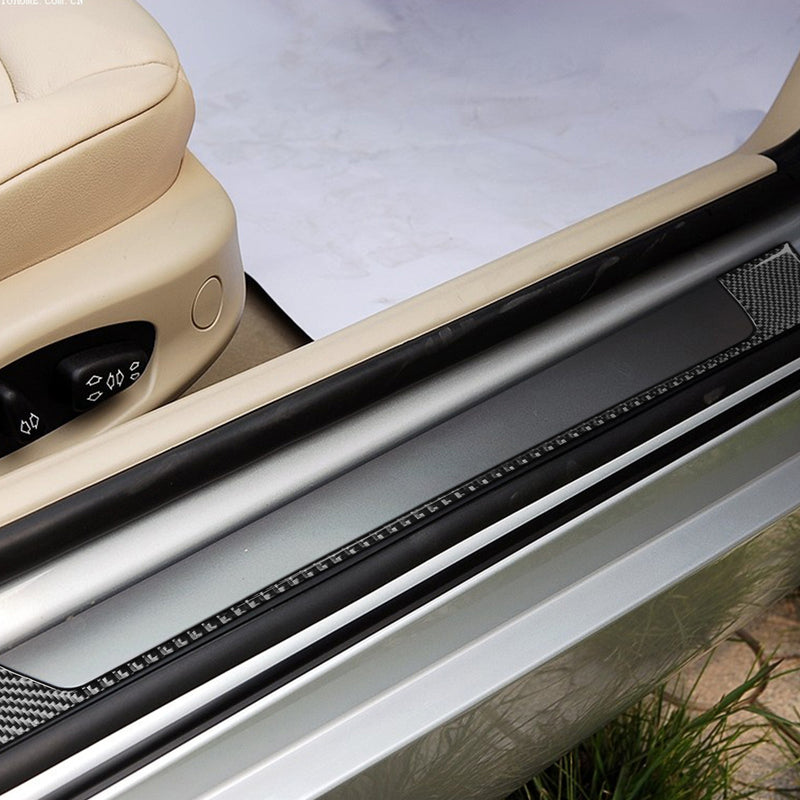 WXZOS Genuine Carbon Fiber Door Sill Plate Protector Sticker for BMW Z4 E85 2003-2008