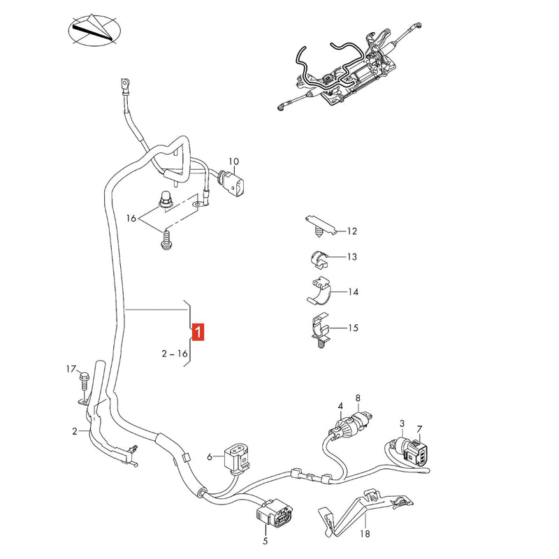 WXZOS Steering Rack Wiring Harness for VW Tiguan 2018-2024