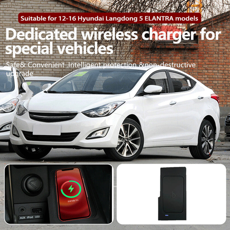 WXZOS Center Console Phone Wireless Fast Charging Pad for Hyundai Elantra 2012-2015