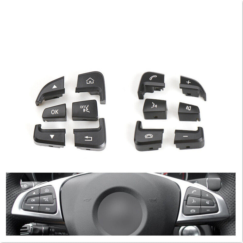 Black Steering Wheel Switch Button Cover Repair Kit for Benz 2014-2018 W205 C'