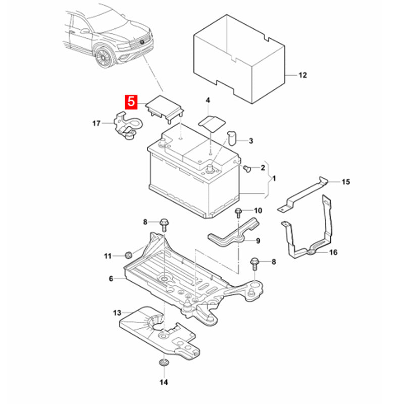 WXZOS Battery Negative Cap lnsulation Protection Cover for VW Tiguan 2018-2024