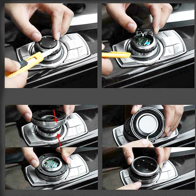 Car 7 Button CIC IDrive Multi-Media Knob Cover Trim for BMW X3 F25 2011-2013