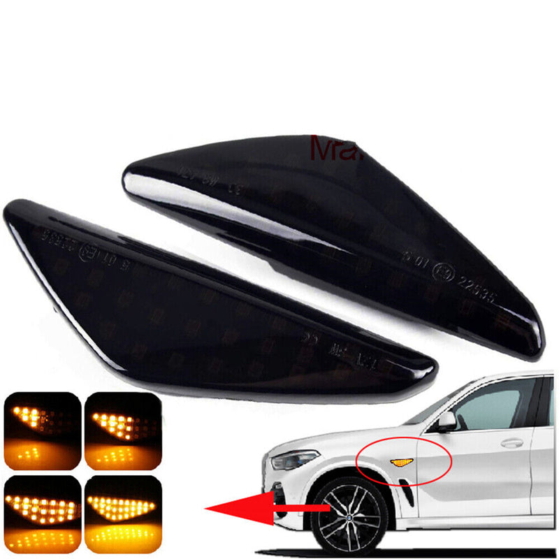 2Pcs Dynamic LED Side Marker Light Turn Signal Lamp For BMW X6 E71X5 E70 X3 F25