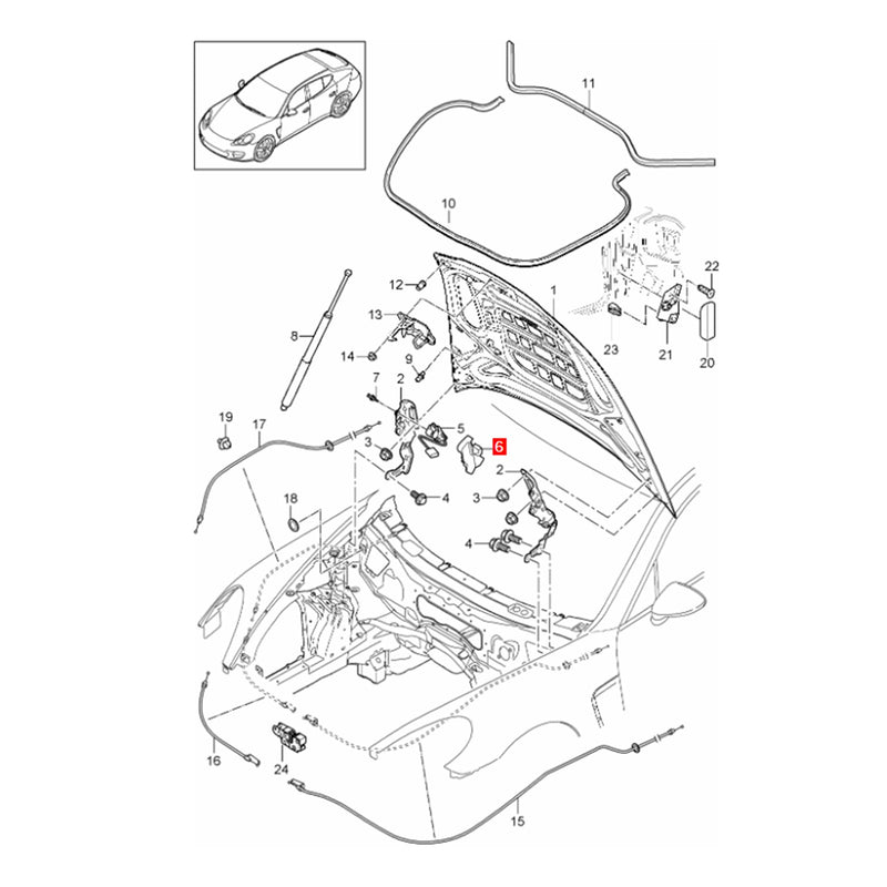 WXZOS Engine Hood Latch Hinge Actuator Right Cover for Porsche Panamera 970 2010-2016