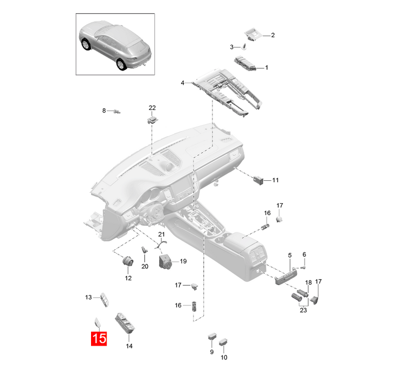 WXZOS L&R Front Door Lock Switch Button Cover Replace for Porsche Macan 95B 2014-2016