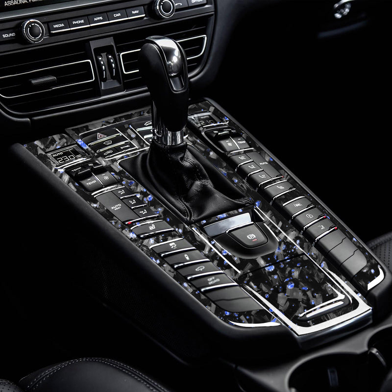 WXZOS Genuine Carbon Fiber Center Console Panel Trim for Porsche Macan (95B) 2014-2021