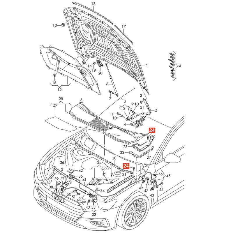 10Pcs Fender Liner Screw Bolt for Audi A7 S7 RS7 A7 Sportback 2019-2025