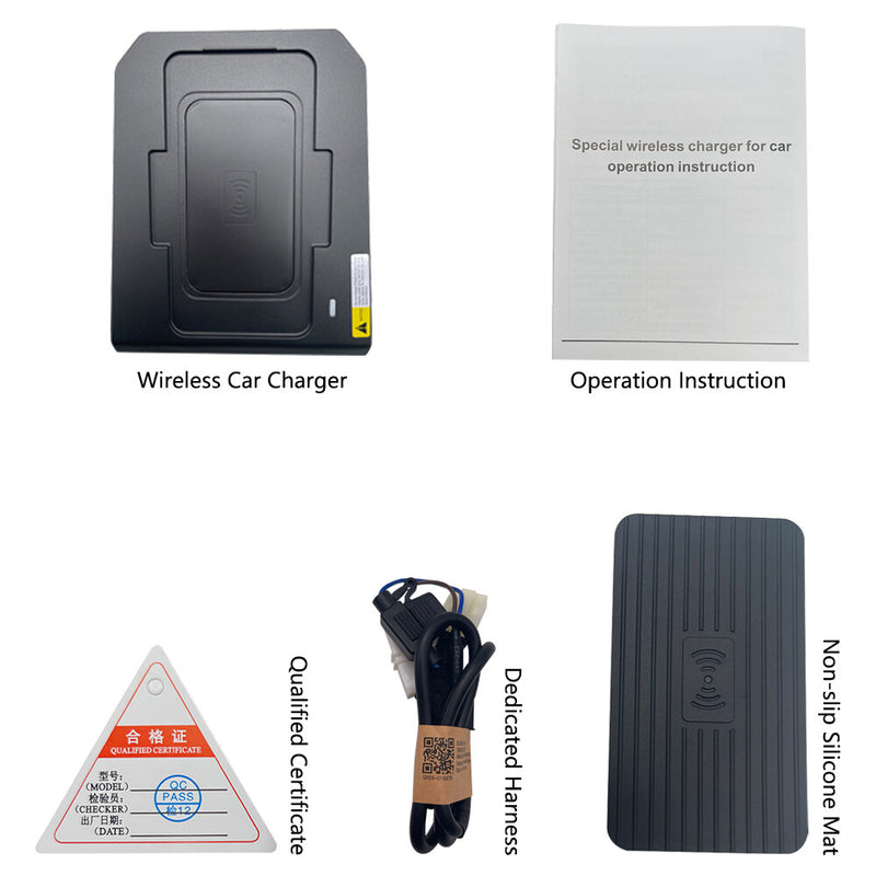 WXZOS Front Center Console Wireless Fast Charging Pad for VW T-Cross 2019-2022