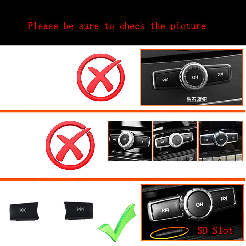 WXZOS CD Audio Control Button Knob Cover Kit for Mercedes-Benz W176 A-class 2013-2015
