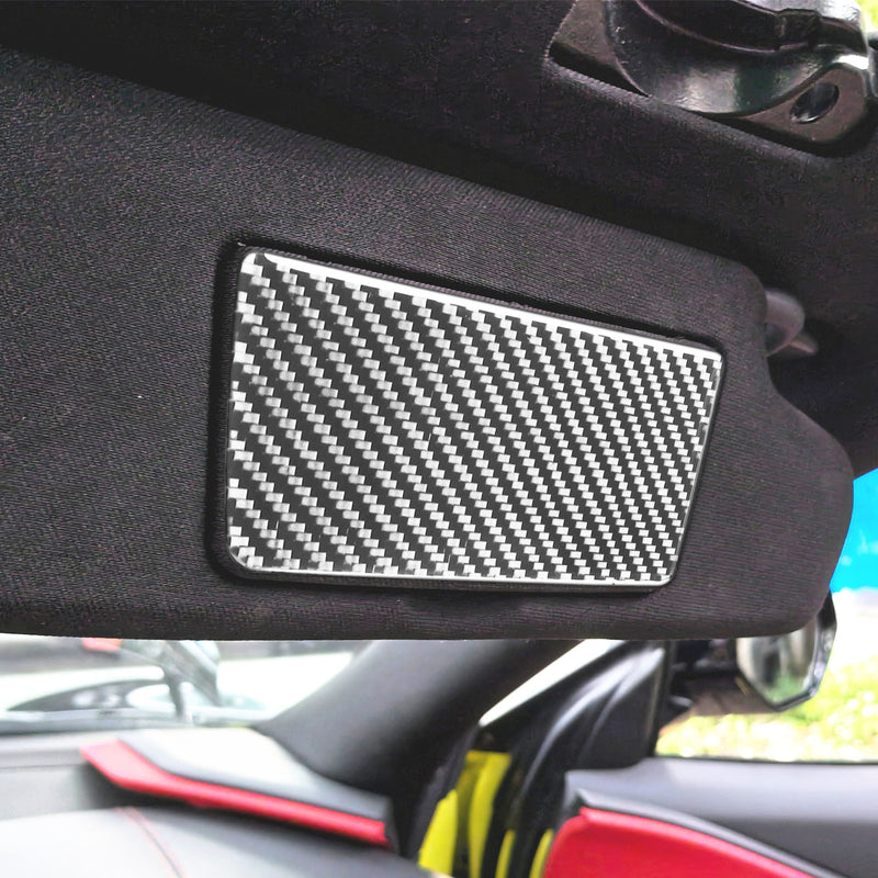 WXZOS Genuine Carbon Fiber Sun Visor Vanity Mirror Trim for Chevrolet Corvette C8 2020