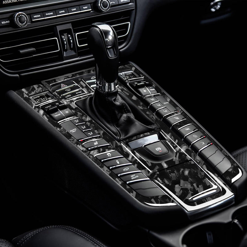 WXZOS Genuine Carbon Fiber Center Console Panel Trim for Porsche Macan (95B) 2014-2021