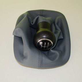 Grey 5Speed Gear Shift Knob Gaitor Boot Leather For PASSAT B5/B5.5 1996-2005