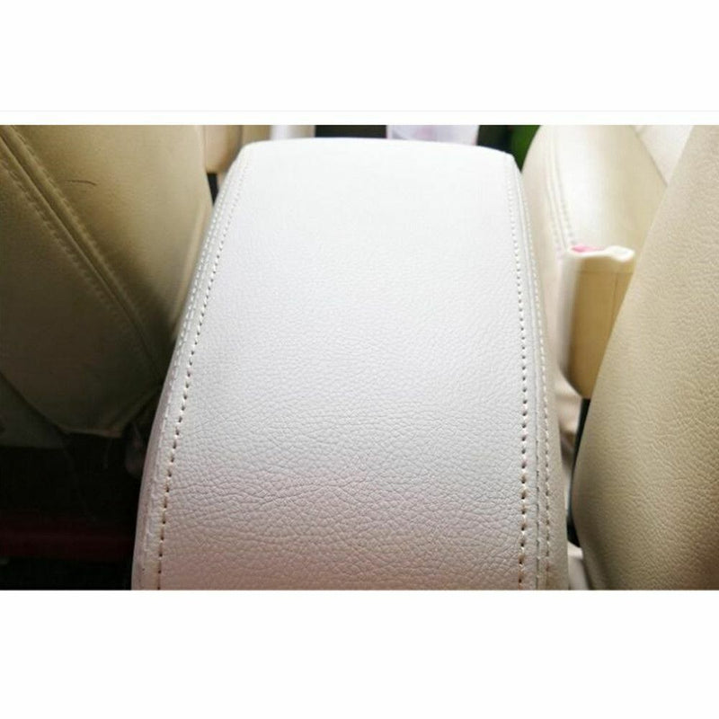 Beige Leather Console Lid Armrest Cover For Hyundai 2006-2013 Tucson