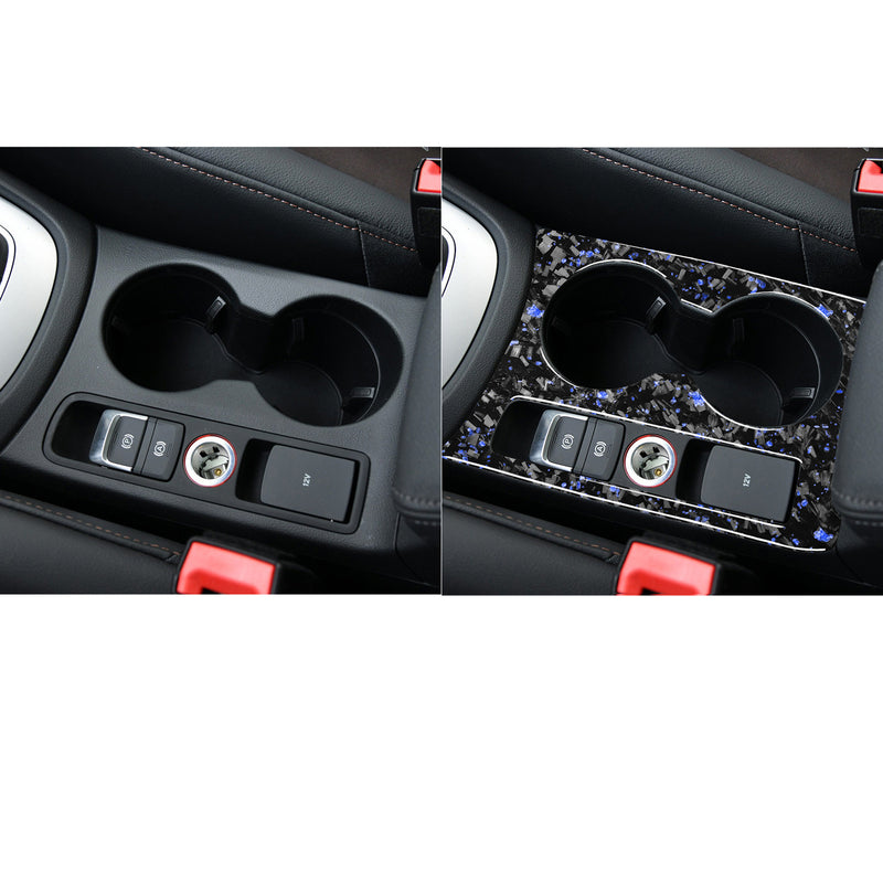 WXZOS Genuine Carbon Fiber Center Console Cup Holder Panel Trim for Audi Q3 2015-2018