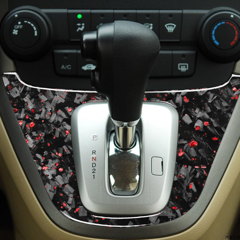 WXZOS Genuine Carbon Fiber Gear Shift Knob Lever Panel Trim for Honda CR-V 2007-2011