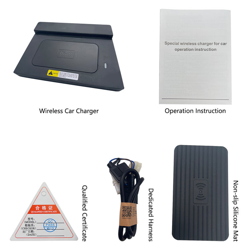 WXZOS Front Center Console Wireless Fast Charging Pad for VW Touran 2016-2021