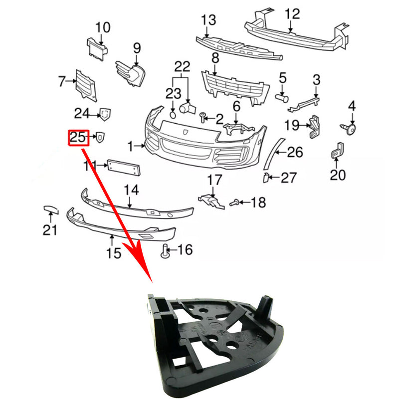 WXZOS 1PC Bonnet Emblem Mounting Securing Plate for Porsche Cayenne 9PA 2008-2010