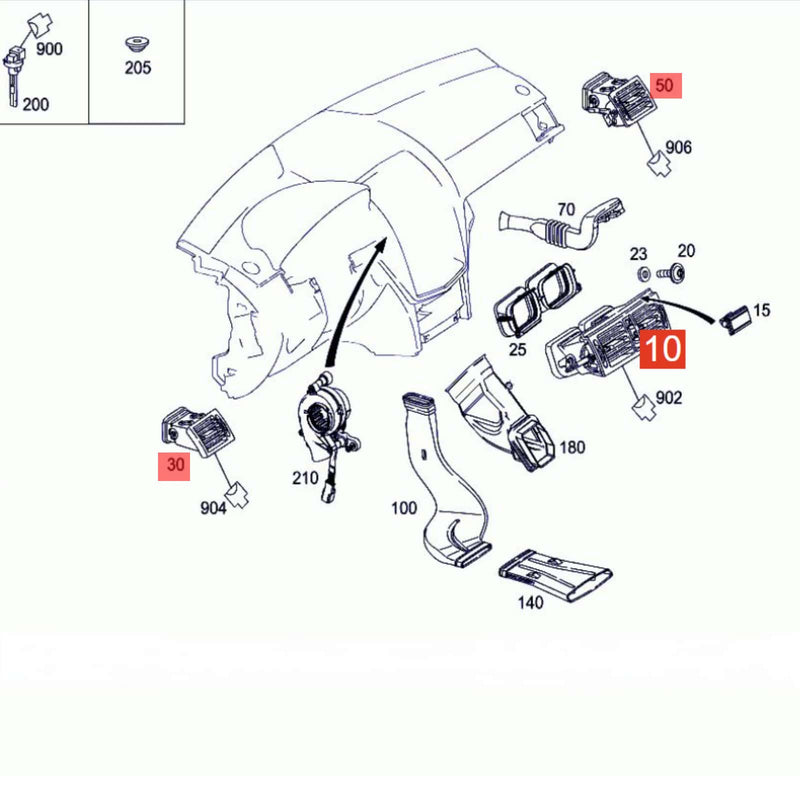 WXZOS Car Dashboard Air Vent Replacement for Mercedes-Benz W204 S204 C-Class 2011-2014