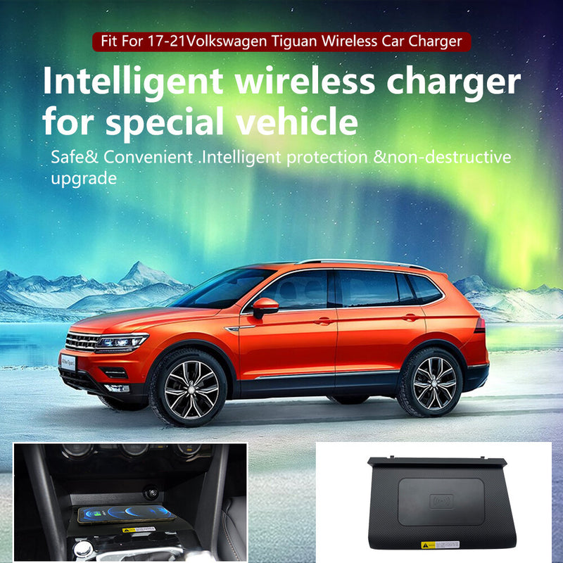 WXZOS Front Center Console Wireless Fast Charging Pad for VW Tiguan 2018-2021
