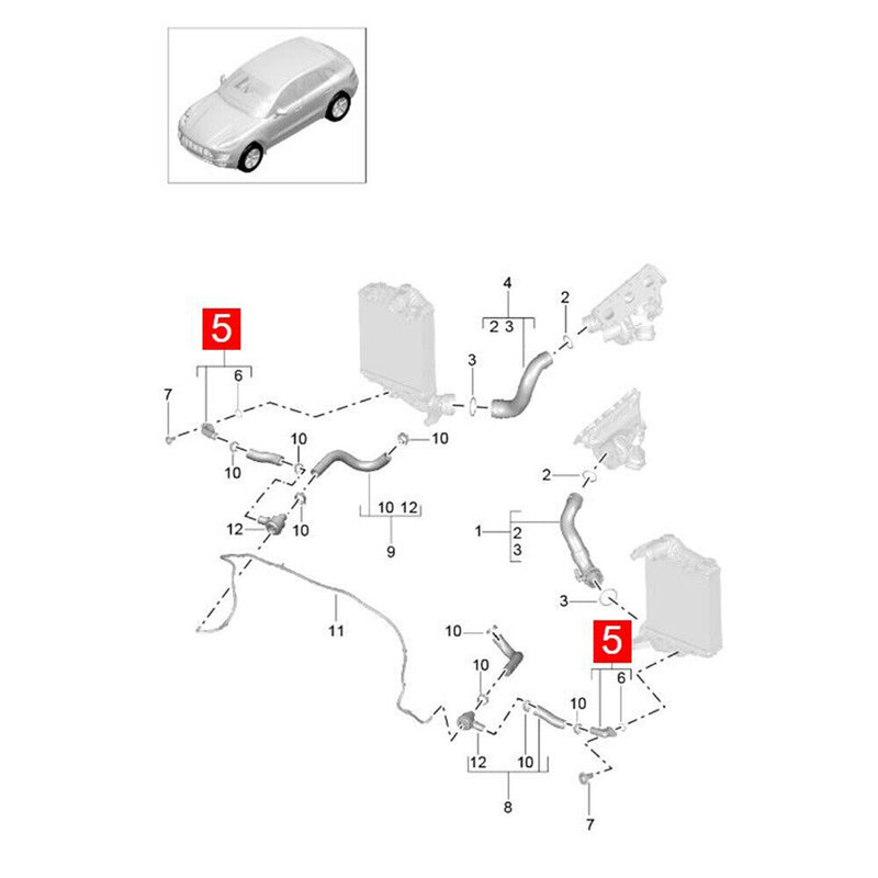 95B145977 Turbocharger Intercooler Pipe Adapter for Porsche Macan 95B 2015-2018