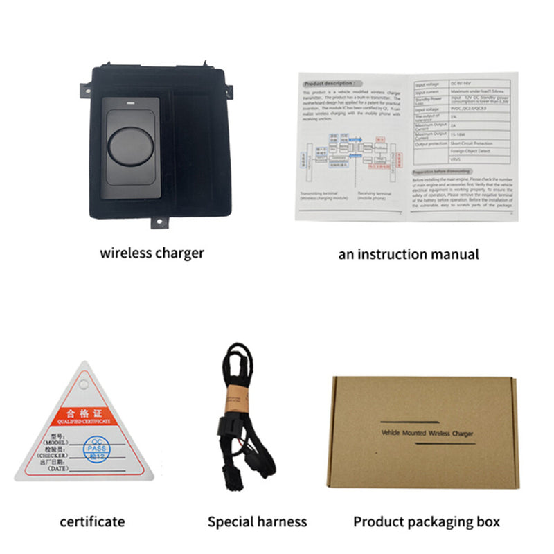 WXZOS Center Console Phone Wireless Fast Charging Pad for Audi A8 D5 S8 2018-2023