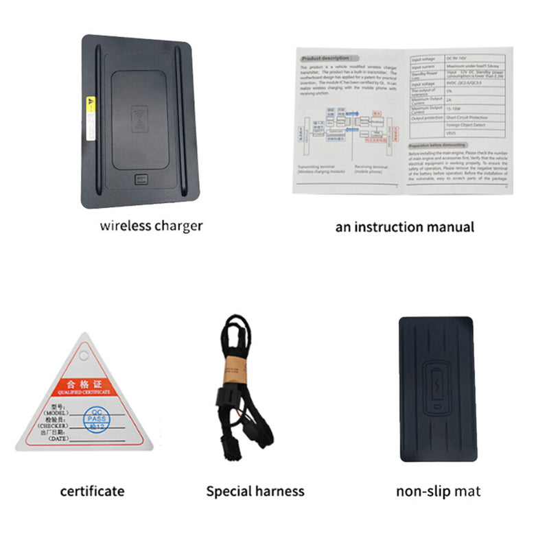 WXZOS Center Console Phone Wireless Fast Charging Pad for Jeep Compass 2021-2023