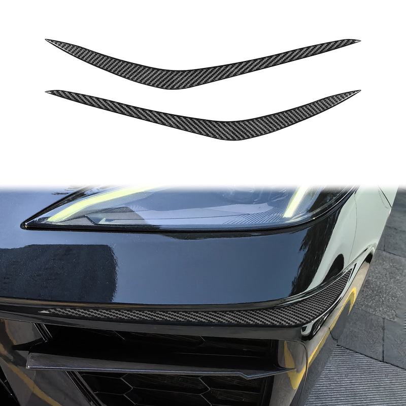 WXZOS Genuine Carbon Fiber Front Bumper Corner Trim for Chevrolet Corvette C8 2020-24