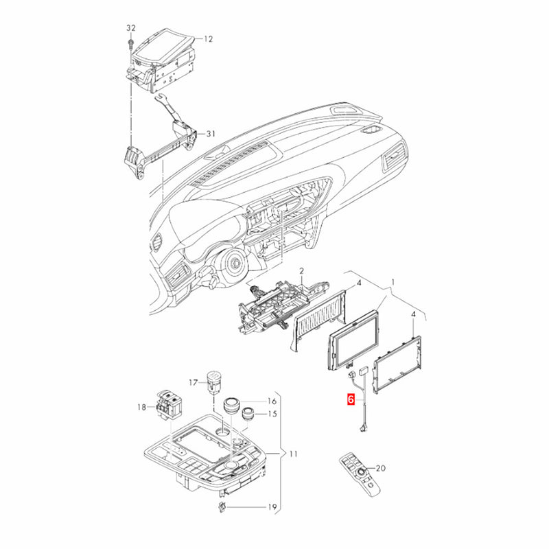 WXZOS 1PC Video Cable LVDS Screen Host Wire Line Kit for Audi A6 A7 S7 RS7 2016-2018