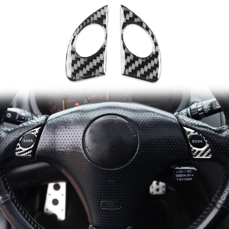 WXZOS Genuine Carbon Fiber Steering Wheel Switch Trim for Toyota Celica 2000-2005