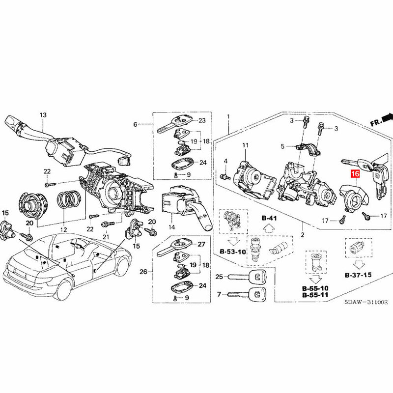 Immobilizer Module Unit for Acura TL (UA6) 2006-2007 39730-SDA-Z01