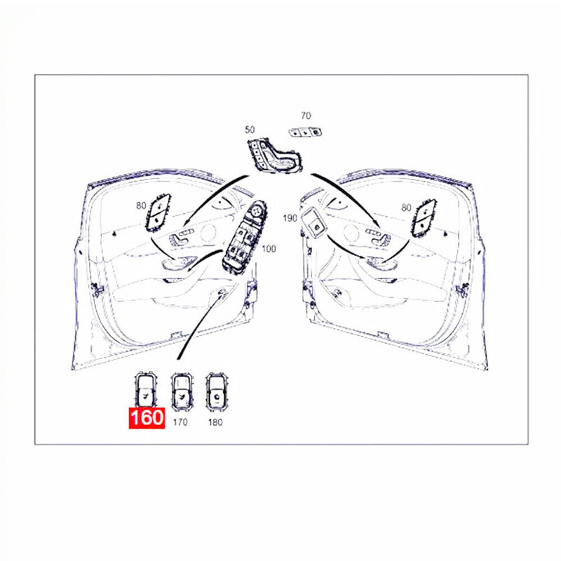 Beige Trunk Lid Tailgate Control Switch A2229050409 for Maybach S (X222) 2014-