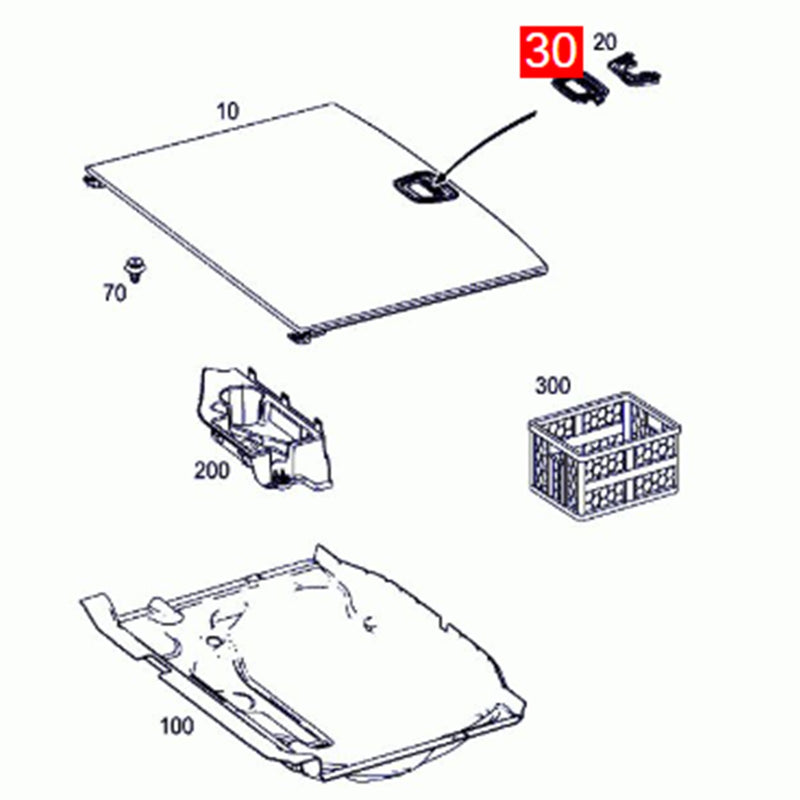 WXZOS Rear Luggage Floor Cover Release Handle for Mercedes-Benz W246 B-Class 2012-2019
