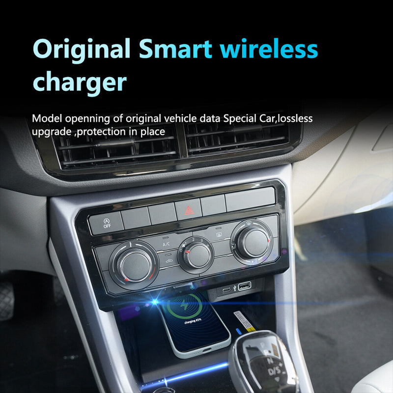 WXZOS Front Center Console Wireless Fast Charging Pad for VW T-Cross 2019-2022