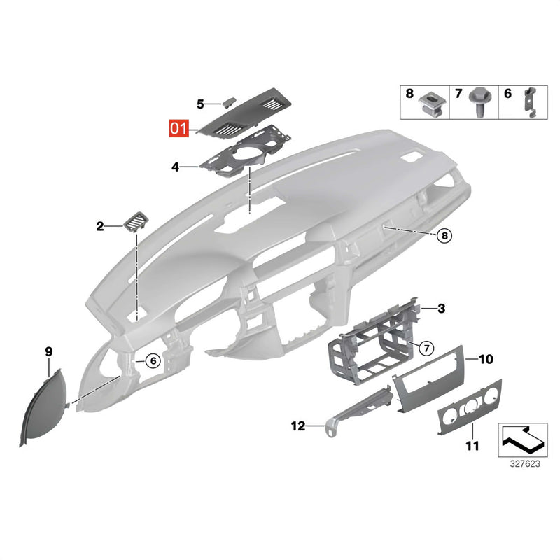 WXZOS Center Dashboard Speaker Cover Panel for BMW E90 E91 E92 E93 3Series 2006-2012