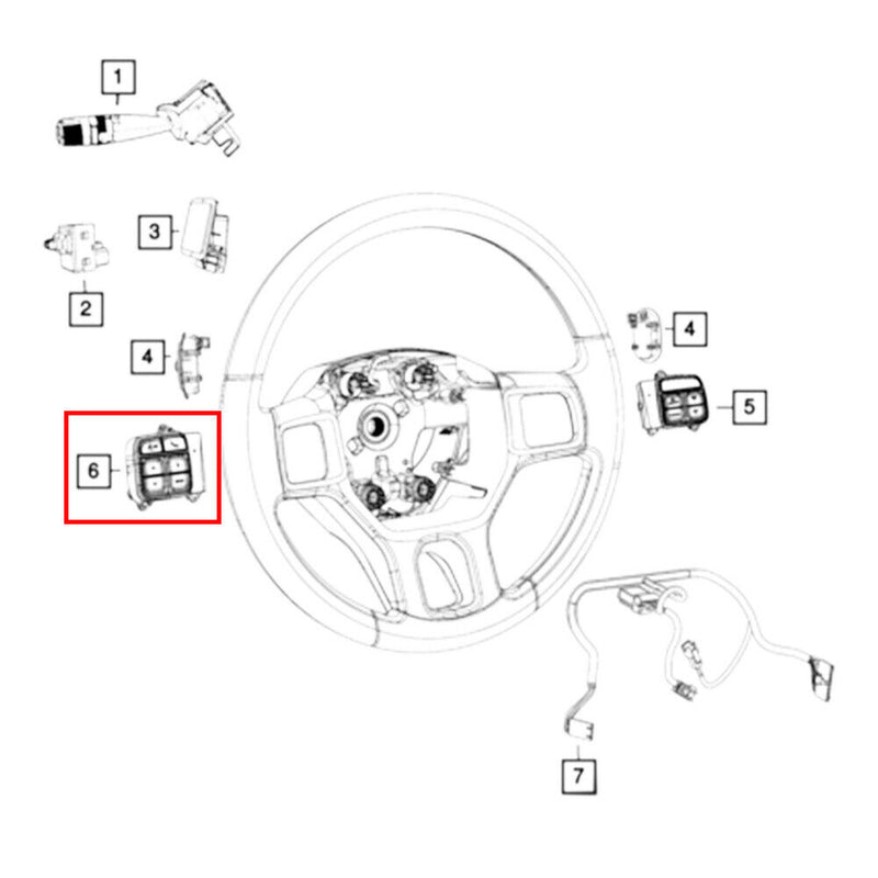 Steering Wheel Left VR Sync Switch Button for RAM 1500 2500 3500 4500 2013-2019