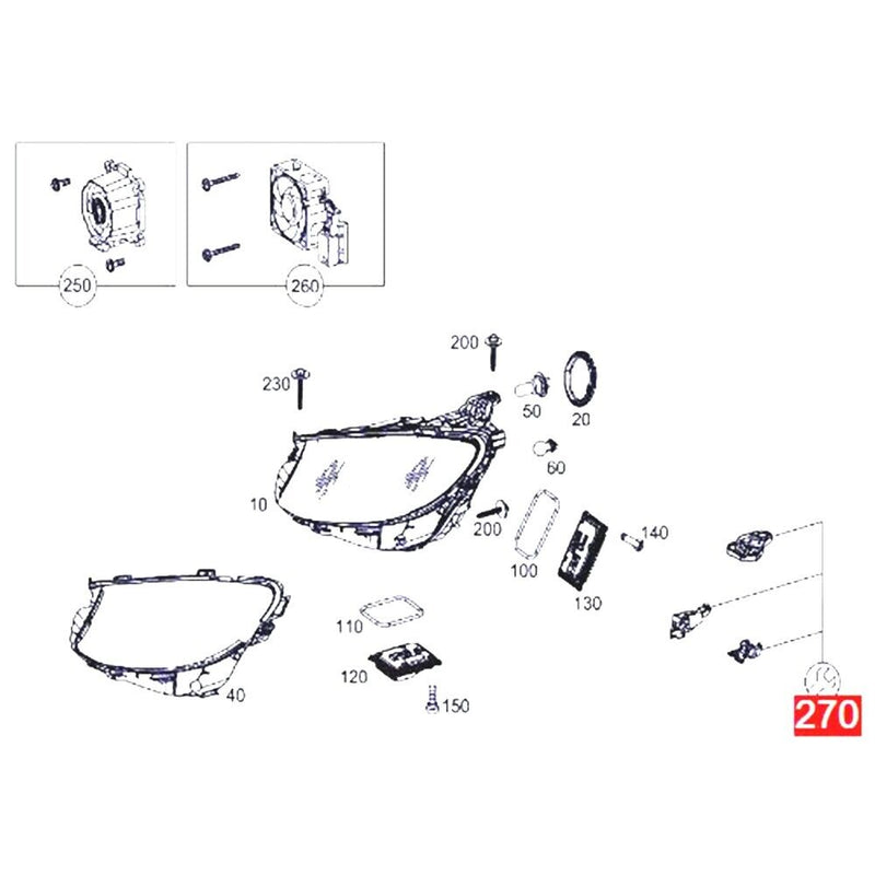 Réparation de support de carter de phare gauche pour Mercedes-Benz Classe E W...