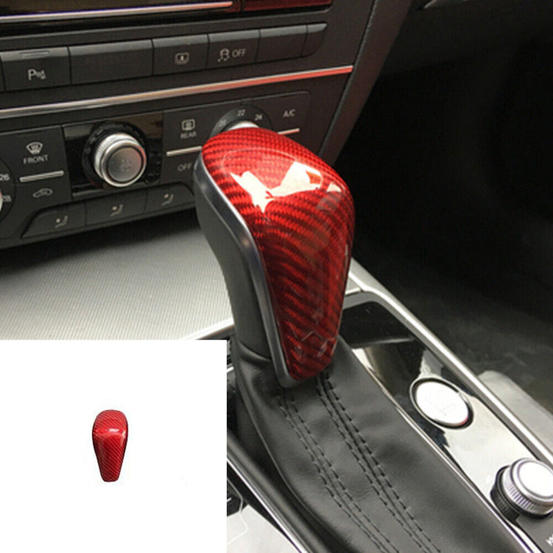 Red Carbon Fiber Gear Shift Knob Cover for Audi 2015-2018 A6 A7 S6 S7 A6 allroad