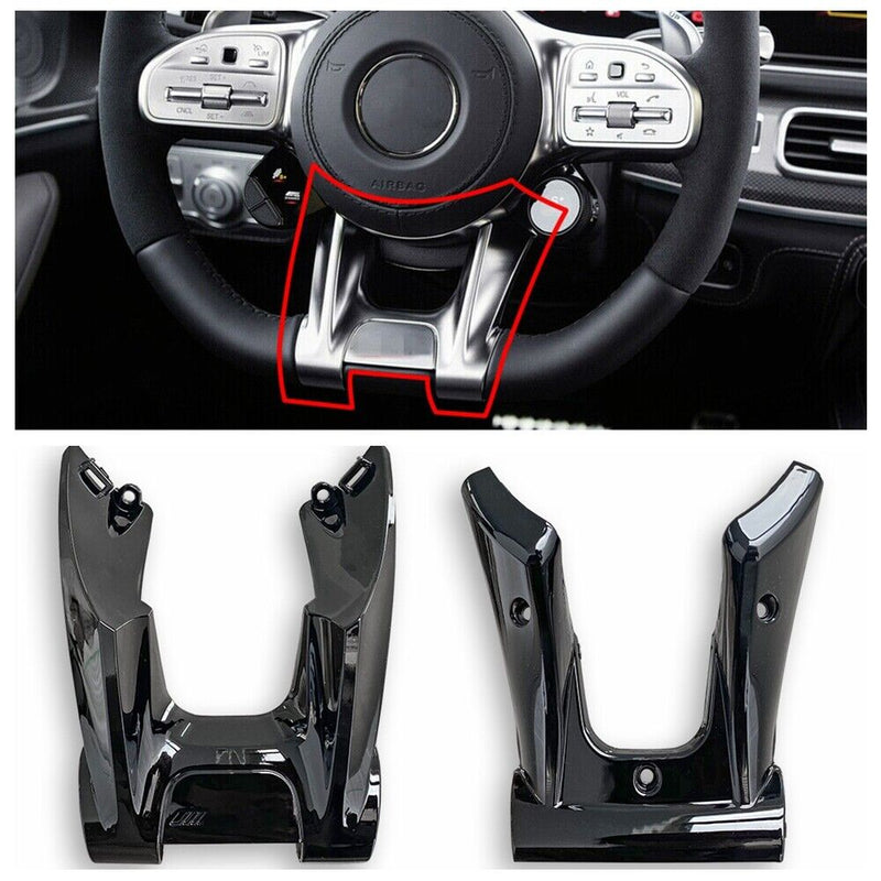 A0004641900 Steering Wheel Lower Trim U Shape Cover for Benz 2019+ AMG Black