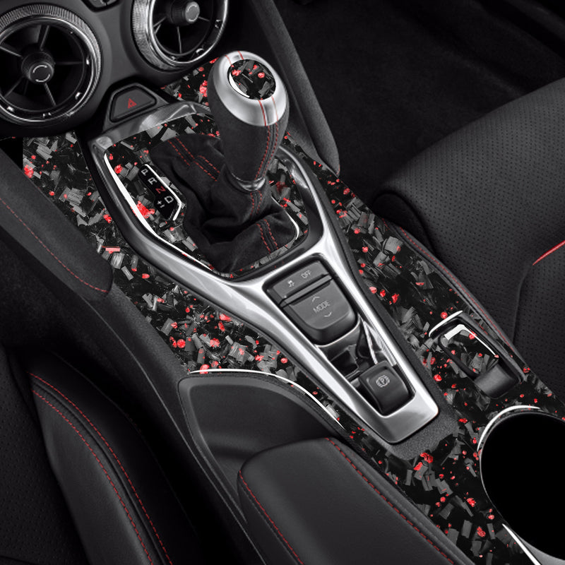 WXZOS Genuine Carbon Fiber Gear Shift Lever Panel Trim for Chevrolet Camaro 2017-2019