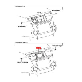 Front Dash Mounted Information Display Screen for Toyota Highlander 2011-2013