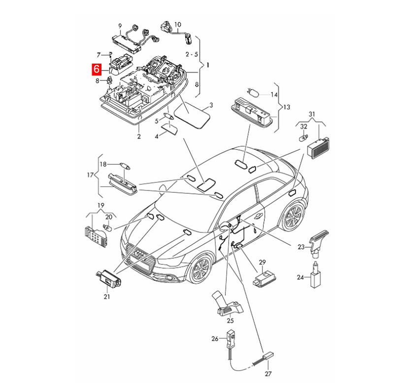 WXZOS Front Overhead Sunroof Switch for Audi Q3 RSQ3 Q3 Quattro (8U) 2014-2018