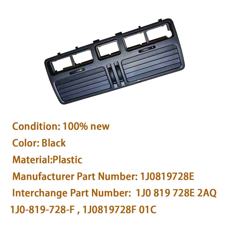 Black Dashboard Central Air Conditioning Vent for VW Mk4 Golf Jetta Bora 1999-05