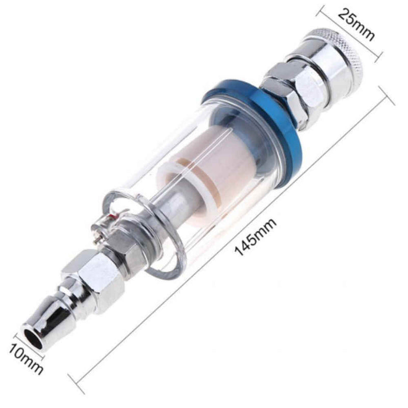 1/4" Inline Air Filter Water Oil Separator For Spray Paint Gun Tool