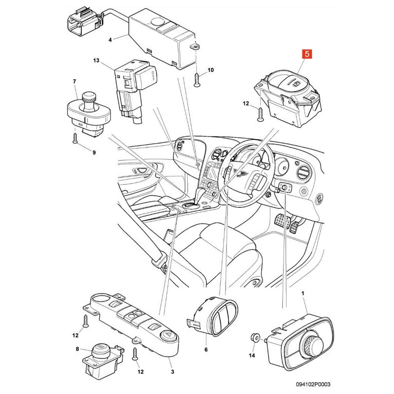 WXZOS EPB Electronic Parking Brake Switch Button for Bentley Continental 2006-2017